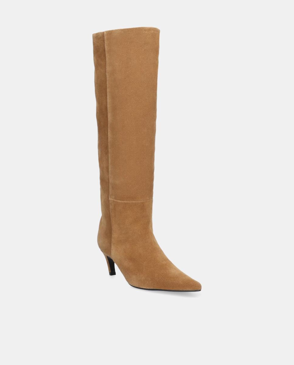 Botas em Croute com Salto Forrado Castanho-chocolate-2