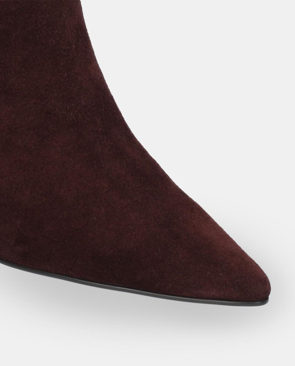 Botas em Croute com Salto Forrado Vermelho/Grená-3