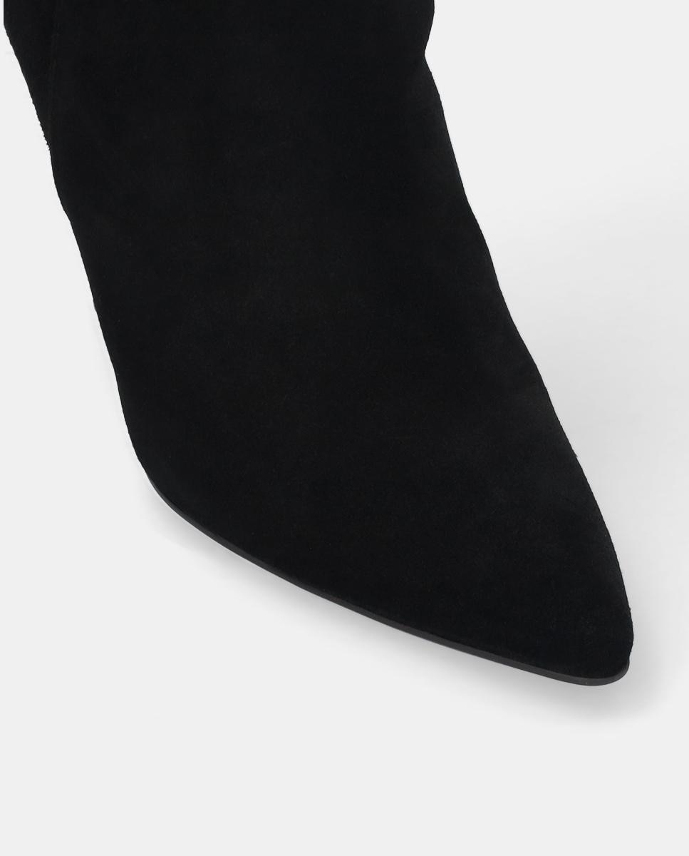 Botas em Croute com Salto Forrado Preto-3