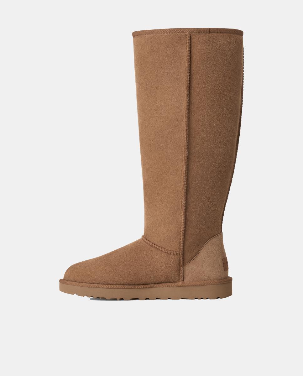 Botas Rasas Forradas em Pelo Ultra Tall Couro-4