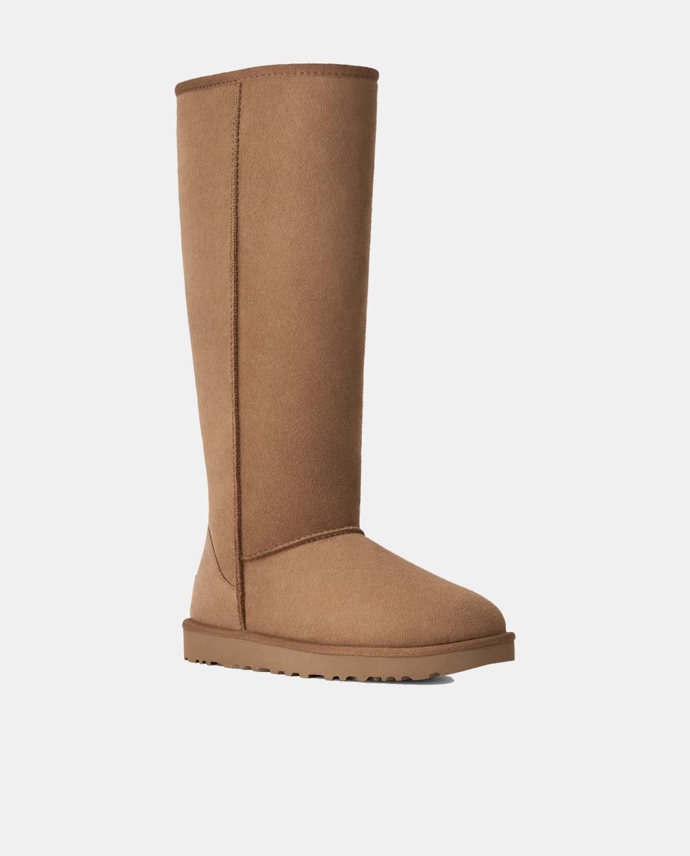Botas Rasas Forradas em Pelo Ultra Tall Couro-5