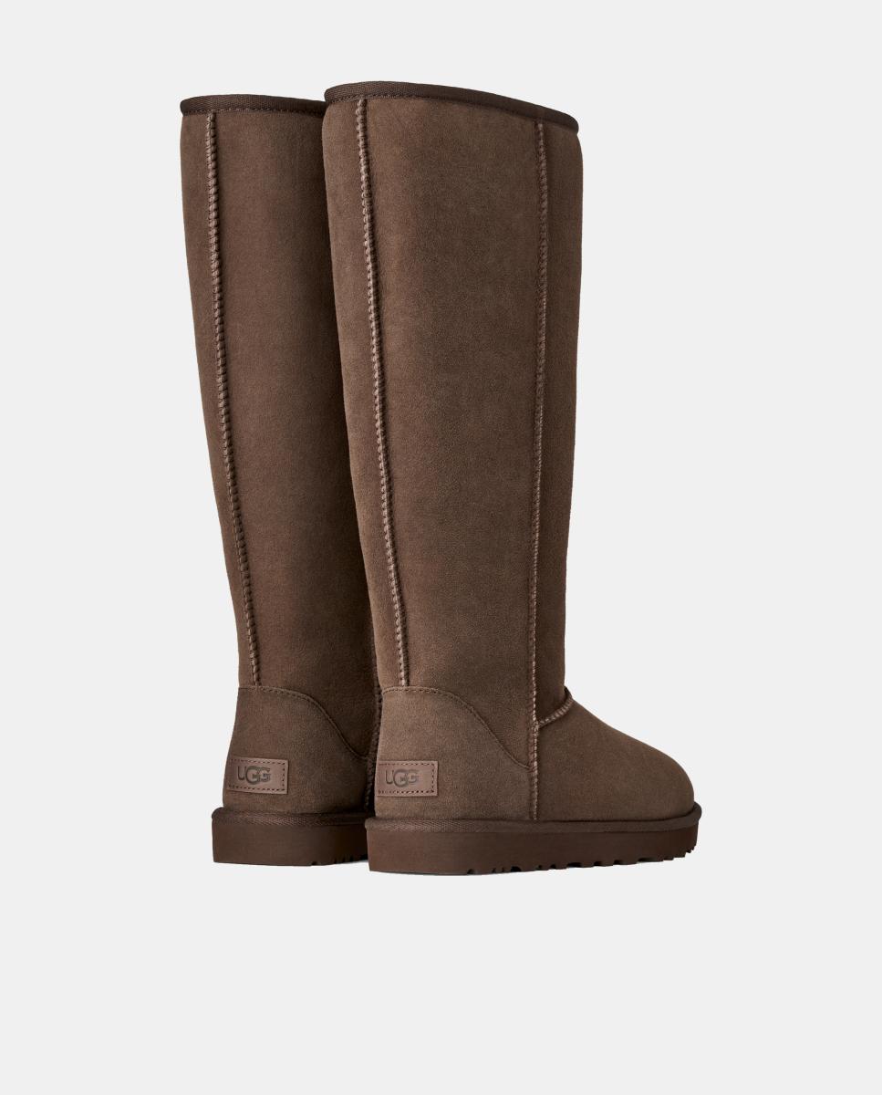 Botas Rasas Forradas em Pelo Ultra Tall Castanho-chocolate-5