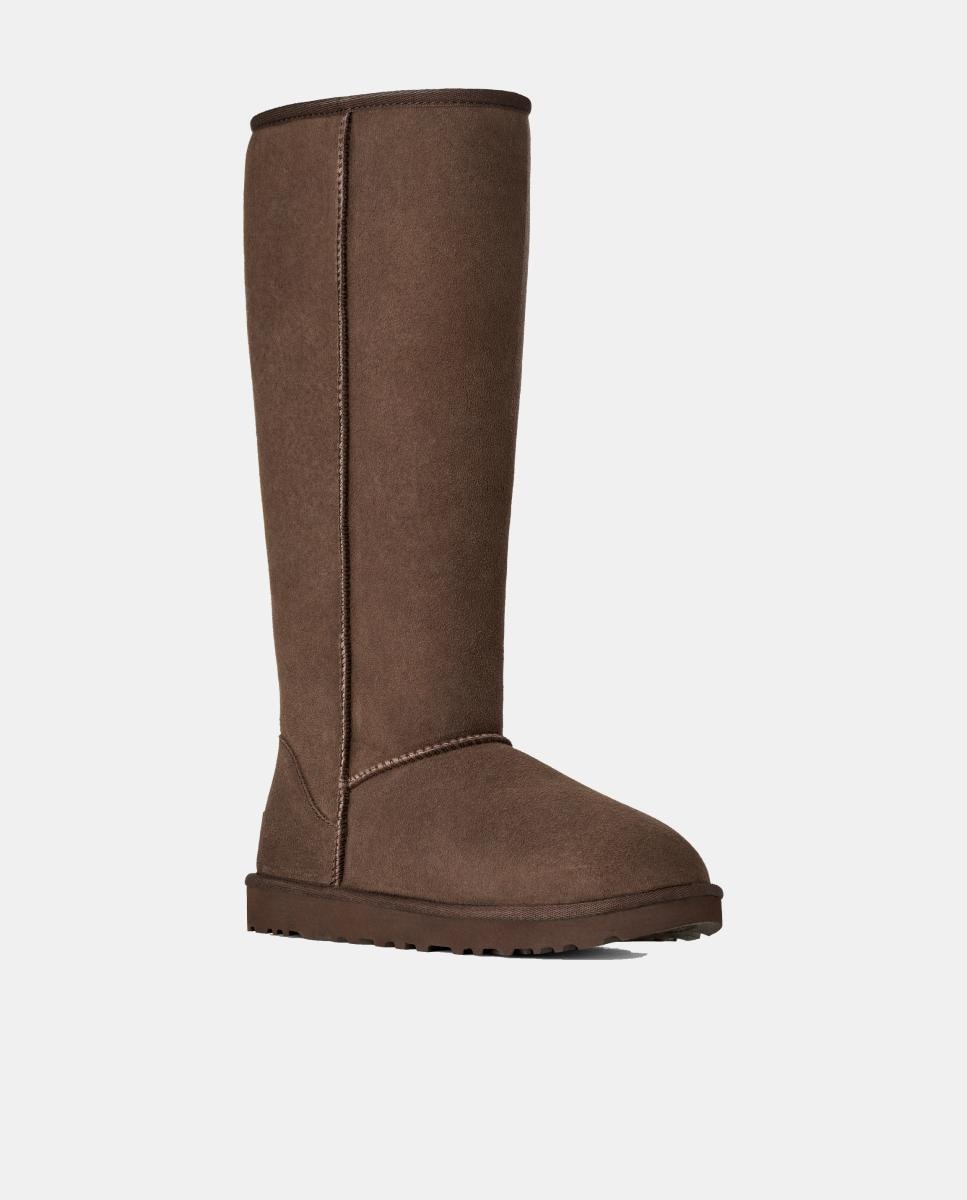 Botas Rasas Forradas em Pelo Ultra Tall Castanho-chocolate-6