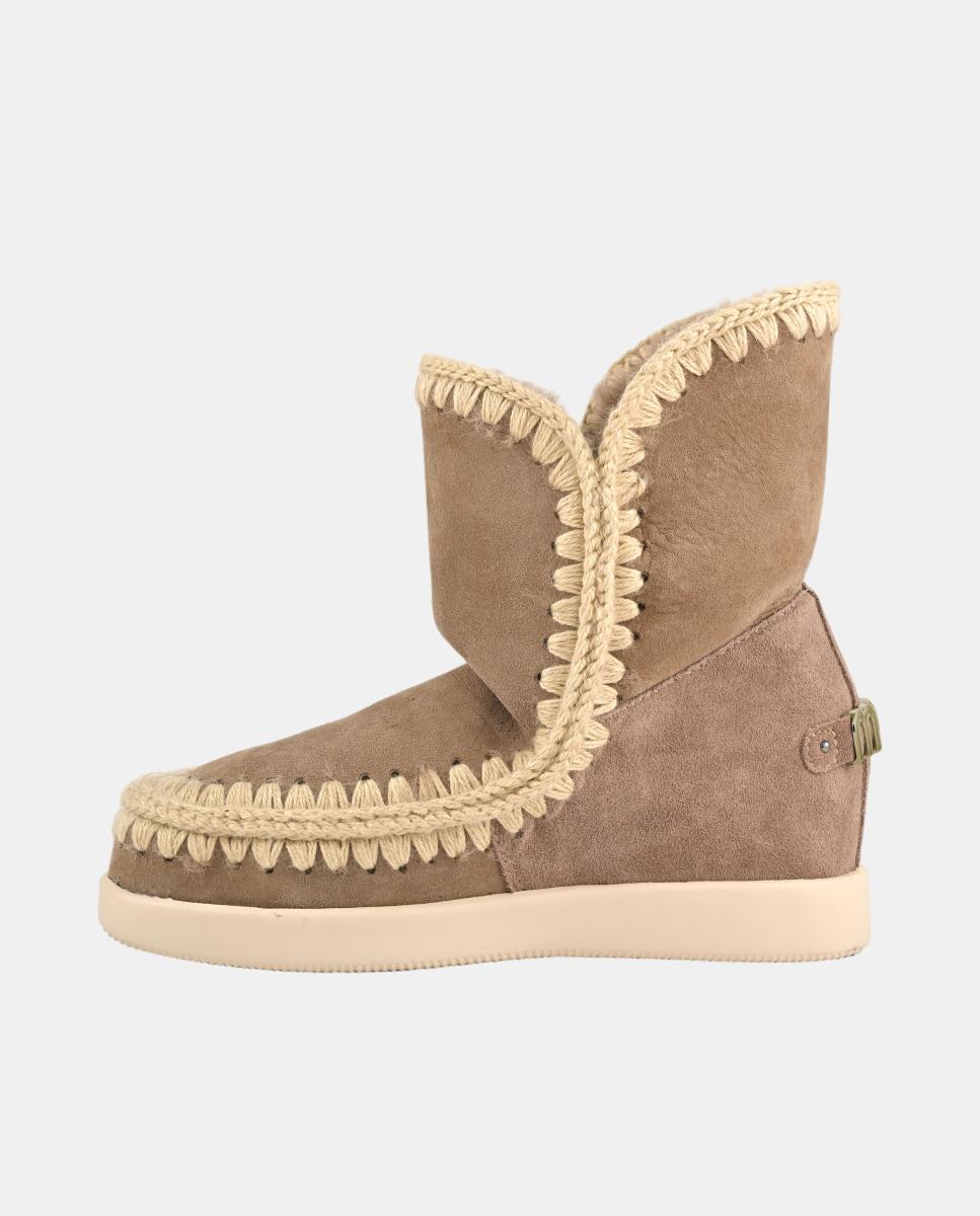 Botas em Pele de Ovelha com Dupla Face, Cunha Interna e Sola Antiderrapante. Super Confortáveis. Cinzento Toupeira-5