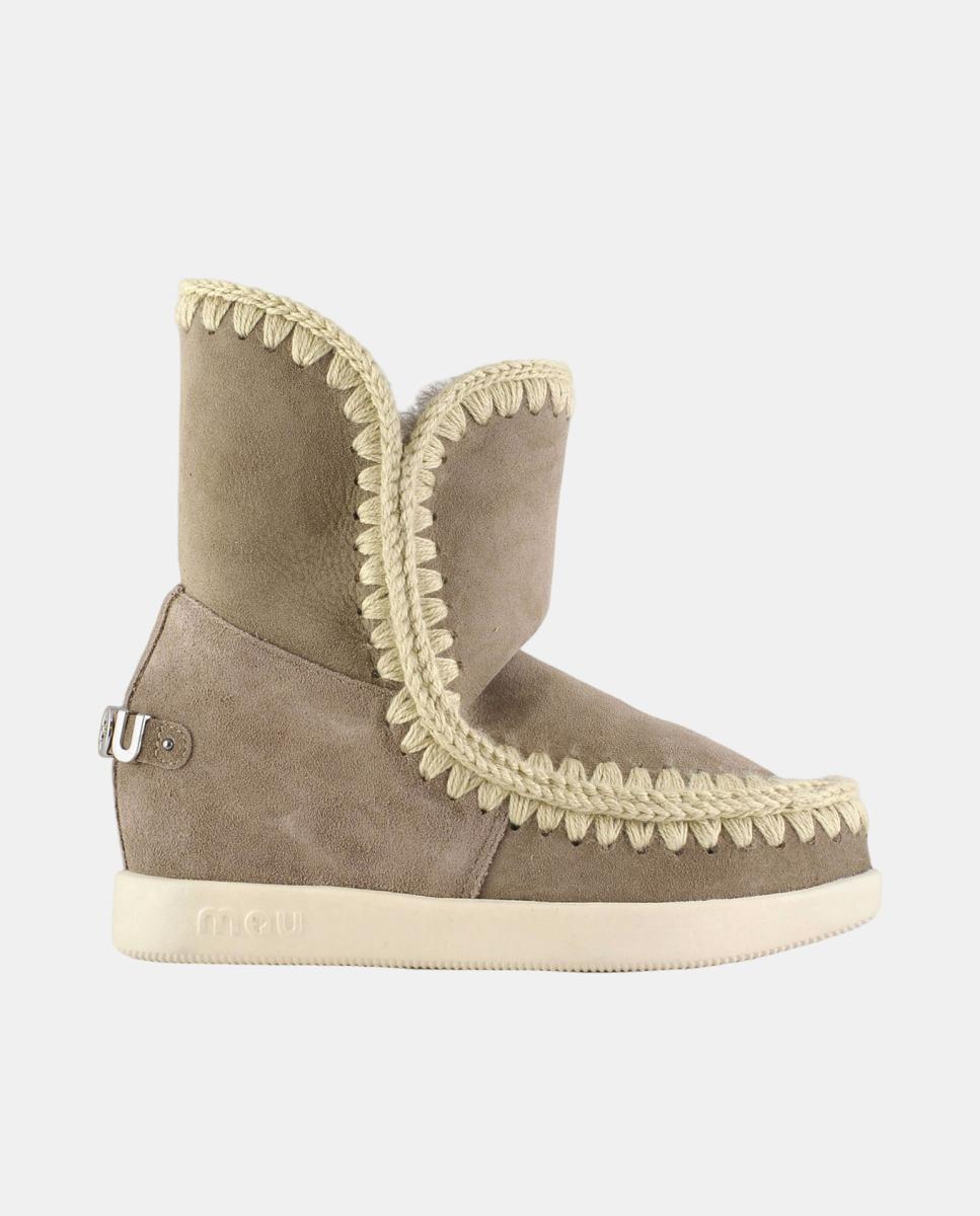 Botas em Pele de Ovelha com Dupla Face, Cunha Interna e Sola Antiderrapante. Super Confortáveis. Cinzento Toupeira-6
