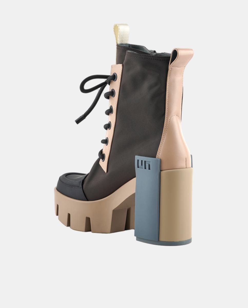 Botins com Atacadores, Plataforma e Salto de Bloco Multicolor-2