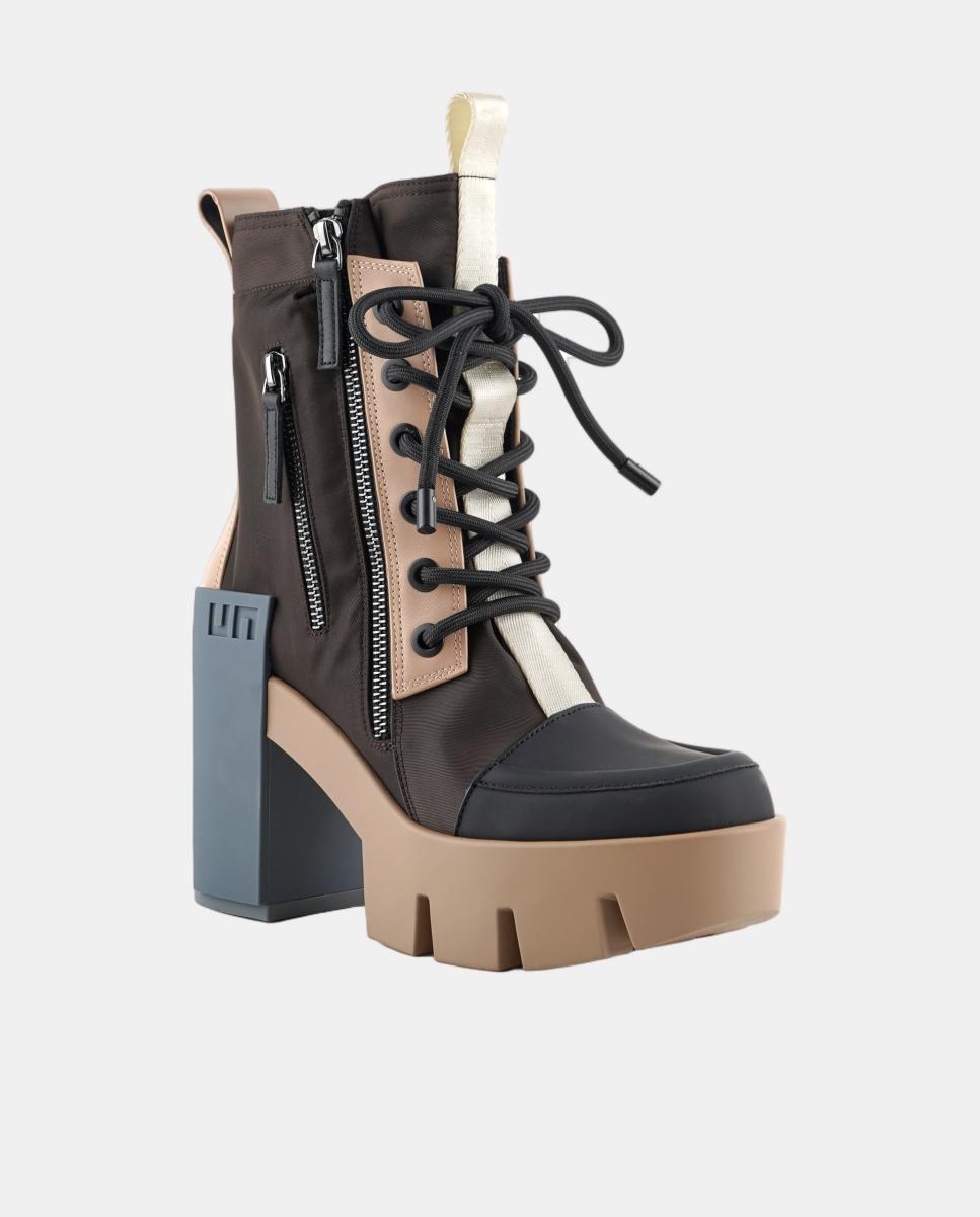 Botins com Atacadores, Plataforma e Salto de Bloco Multicolor-3
