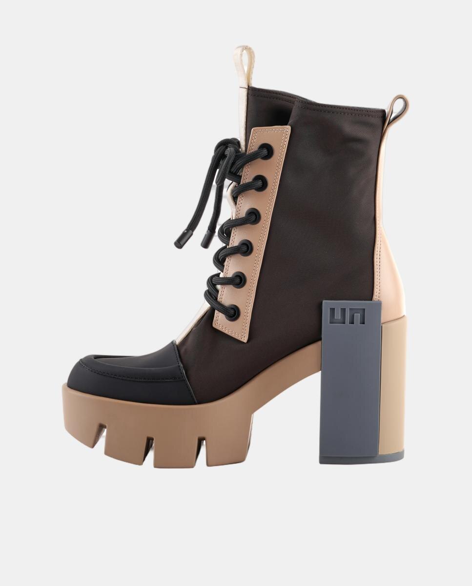 Botins com Atacadores, Plataforma e Salto de Bloco Multicolor-5