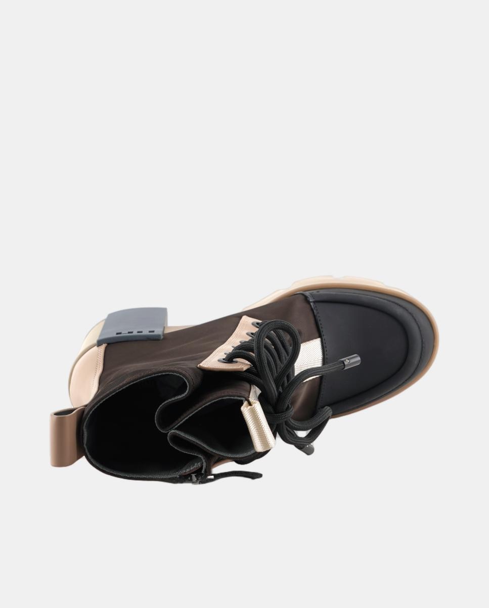 Botins com Atacadores, Plataforma e Salto de Bloco Multicolor-6