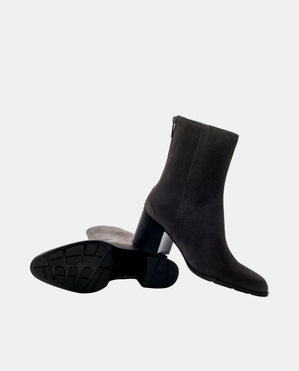 Botins Meghan em Pele Cinzento-escuro-5