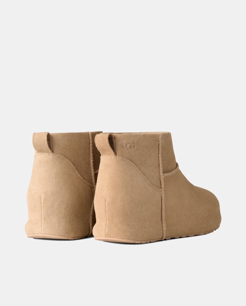 Botins de Salto Clássicos Forrados em Pelo Mini Enwrap Bege-3