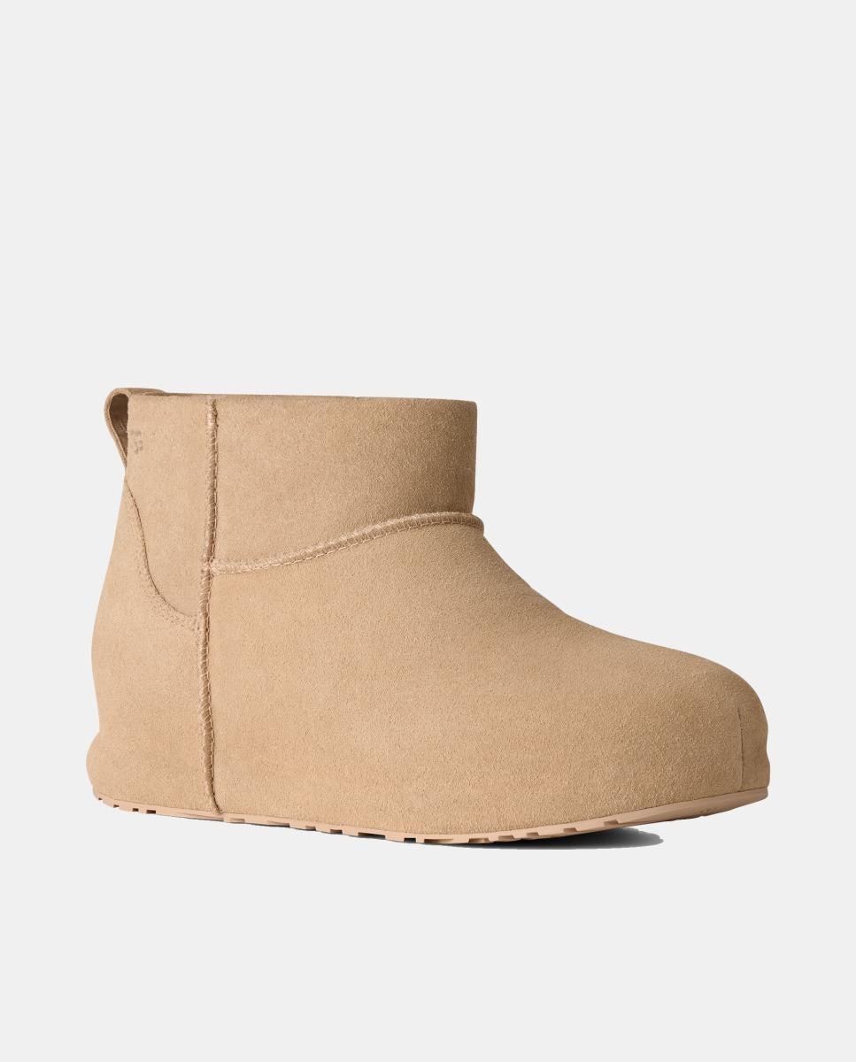 Botins de Salto Clássicos Forrados em Pelo Mini Enwrap Bege-6