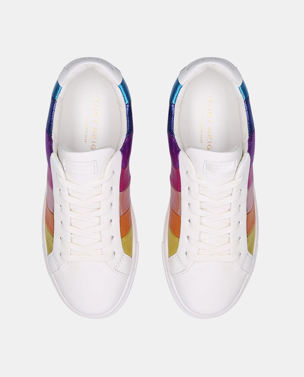 Sapatilhas Laney Stripe em Pele Metalizada Multicolor-2
