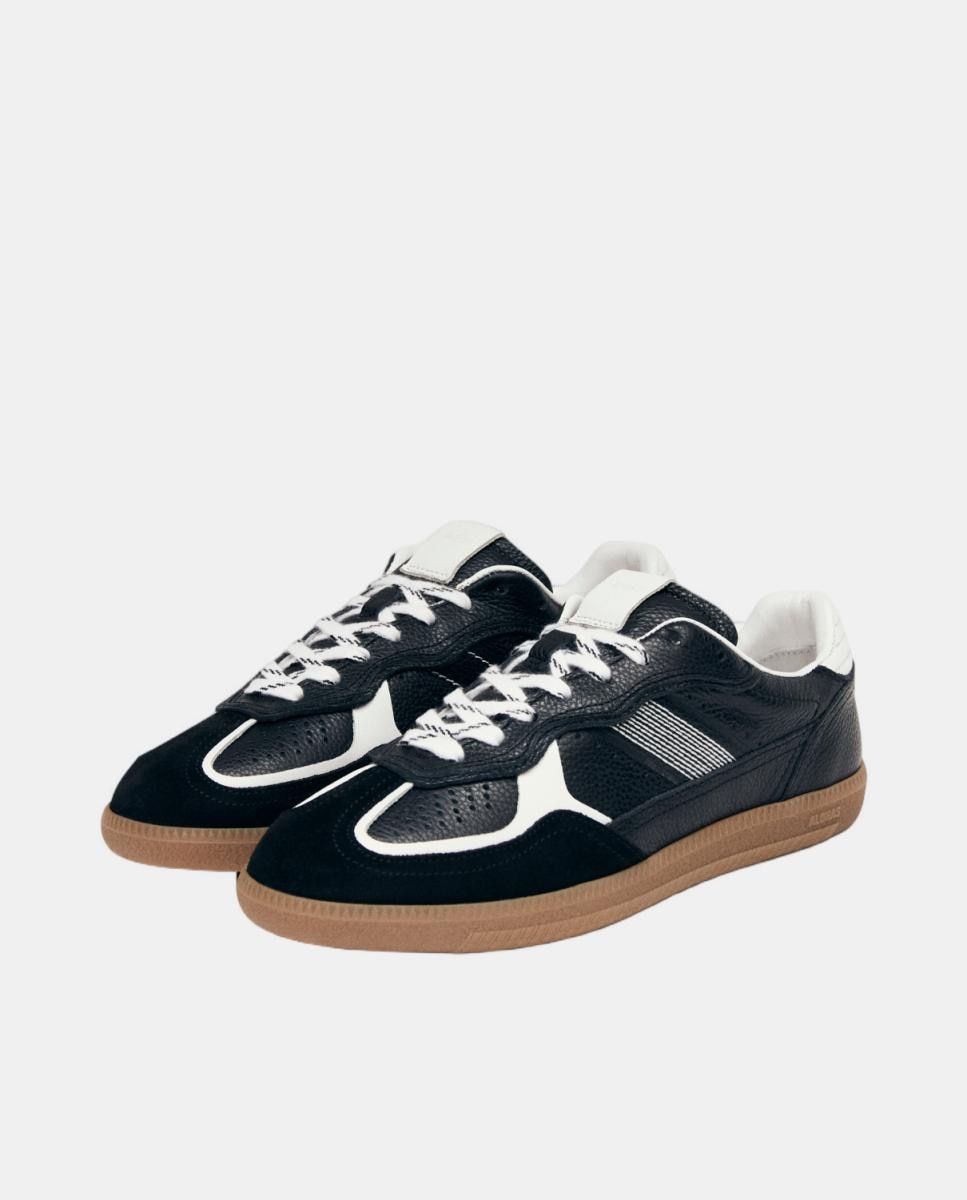 Tb.490 Sapatilhas de Couro - Preto/Branco Grain Preto-2