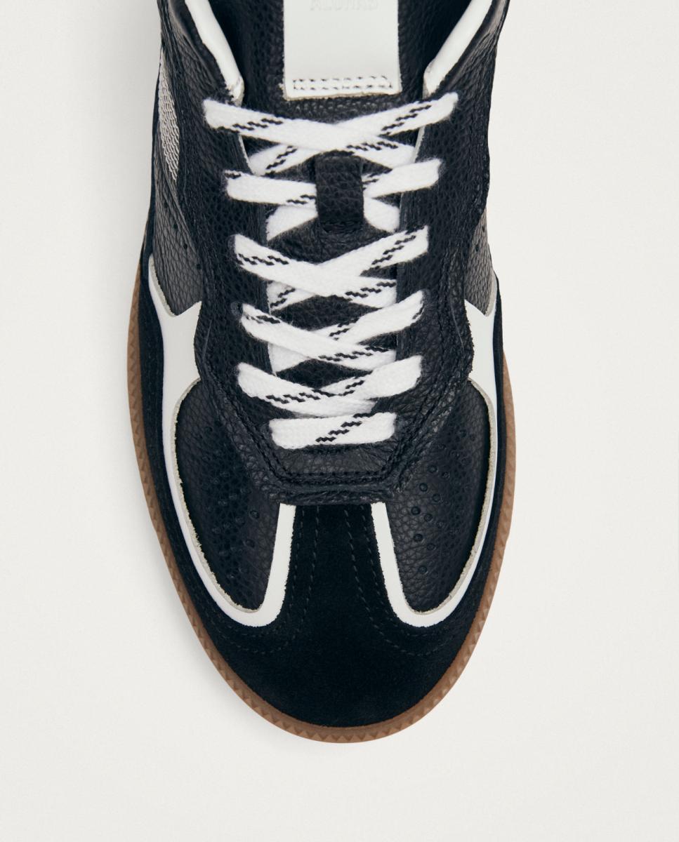 Tb.490 Sapatilhas de Couro - Preto/Branco Grain Preto-5