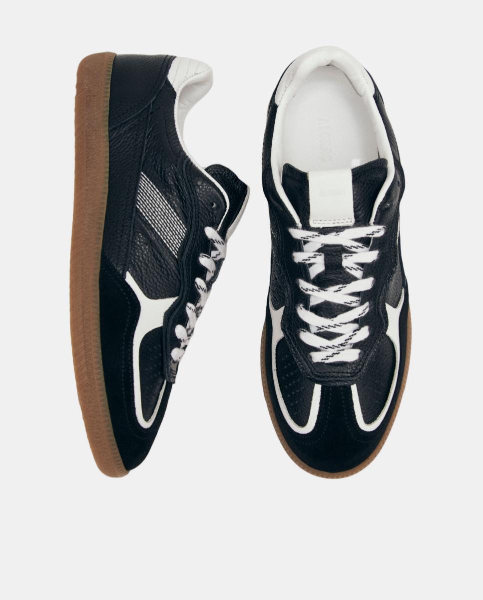 Tb.490 Sapatilhas de Couro - Preto/Branco Grain Preto-6