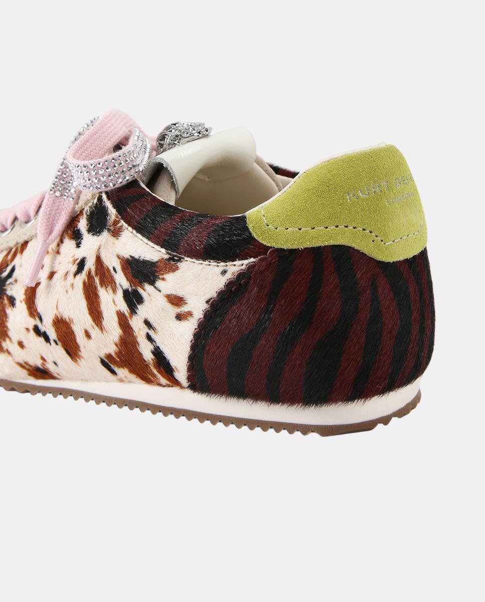 Sapatilhas Islington em Pele Estampada Castanho-claro-3