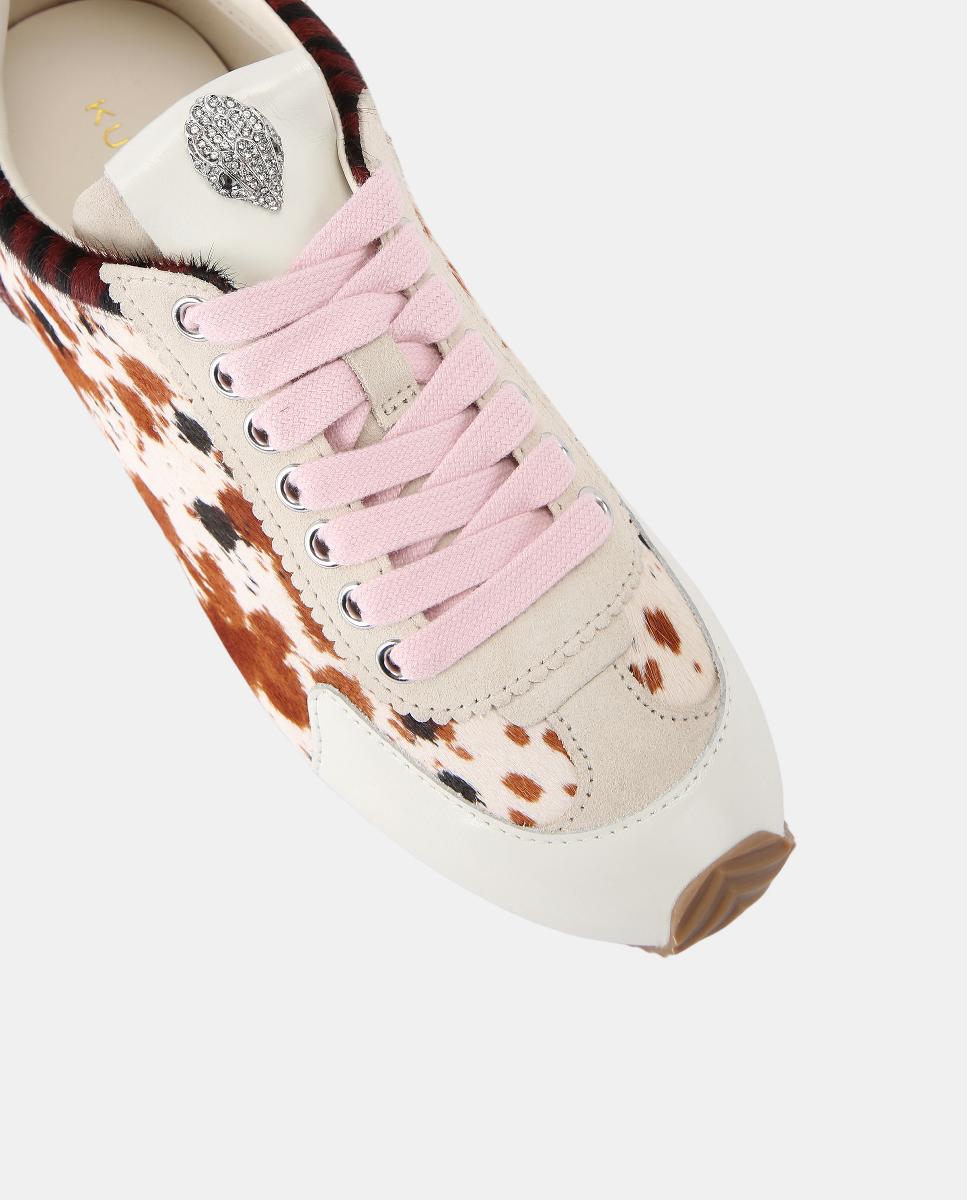 Sapatilhas Islington em Pele Estampada Castanho-claro-4