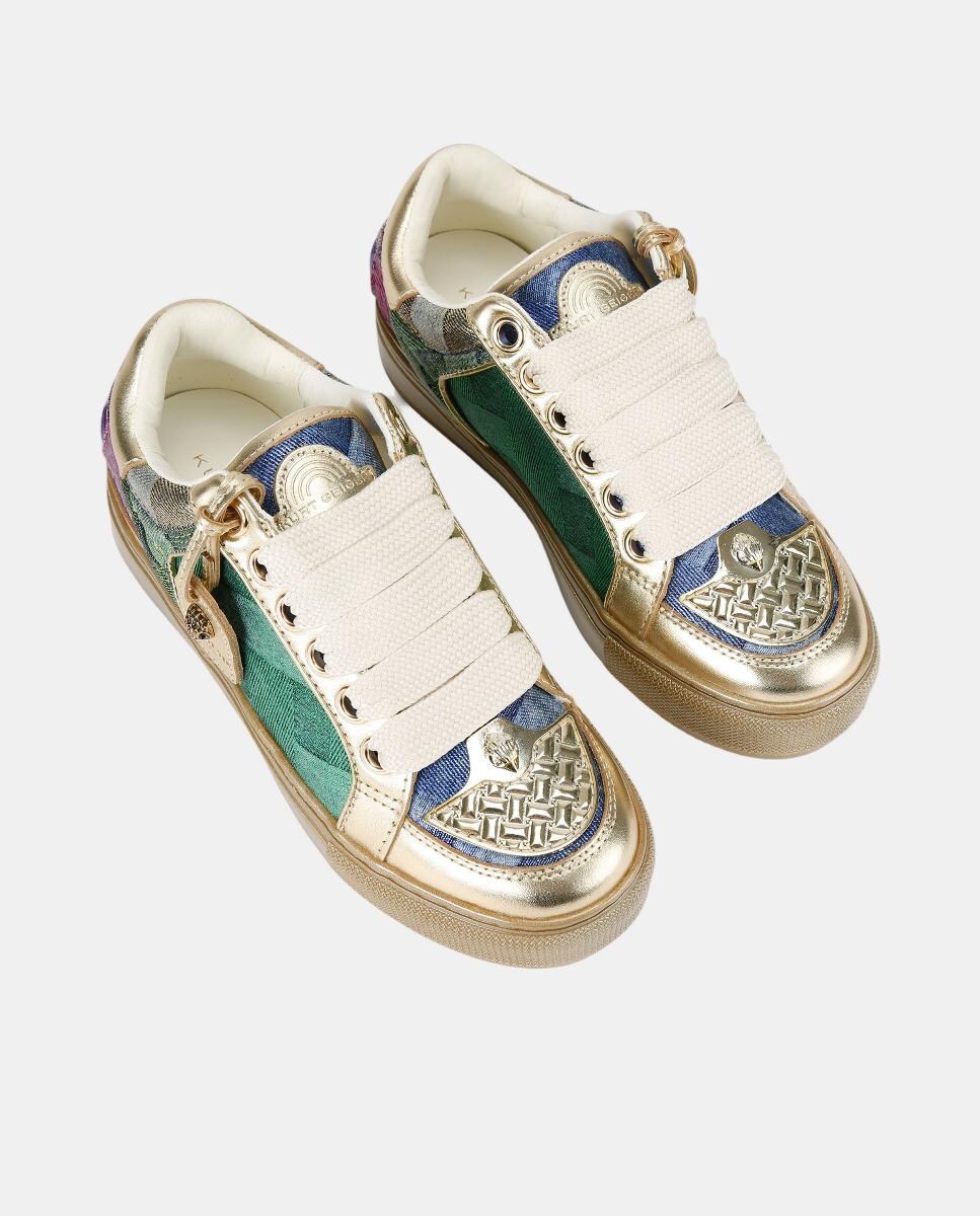 Sapatilhas Southbank Tag com Mistura de Texturas Verde Musgo-2