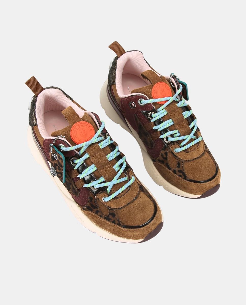 Sapatilhas Desportivas com Animal Print Castanho-claro-2