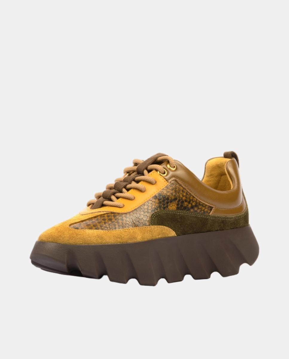 Sapatilhas em Pele com Plataforma Cómoda Multicolor-4
