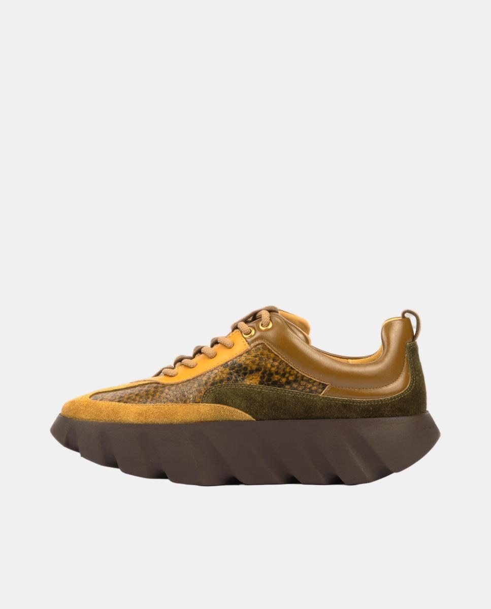 Sapatilhas em Pele com Plataforma Cómoda Multicolor-5
