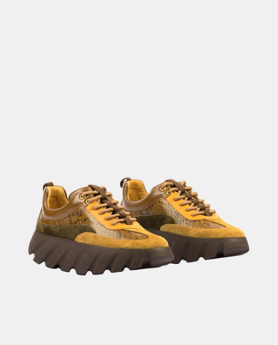 Sapatilhas em Pele com Plataforma Cómoda Multicolor-6