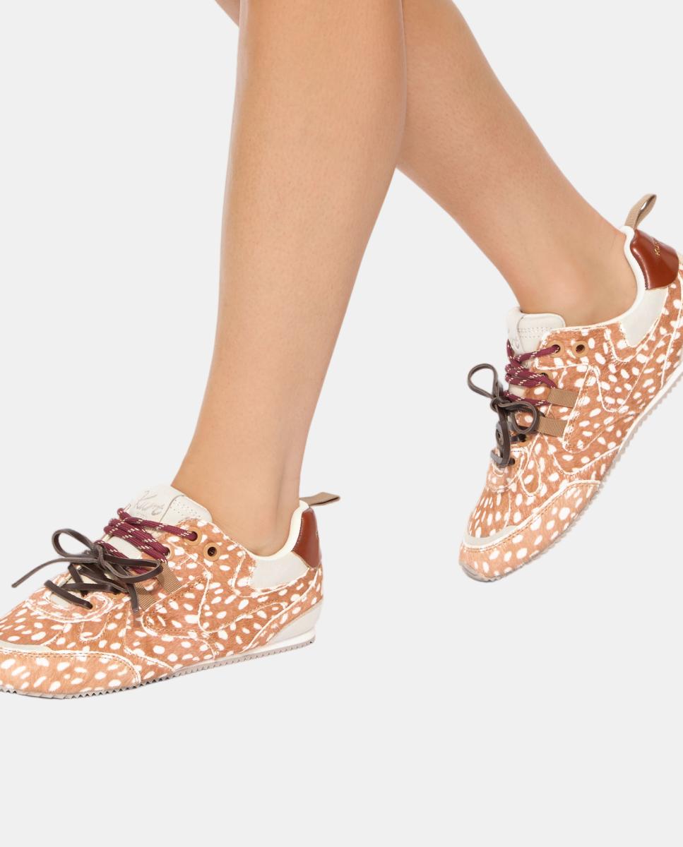 Sapatilhas Desportivas Estampadas com Efeito de Pónei Castanho-claro-5