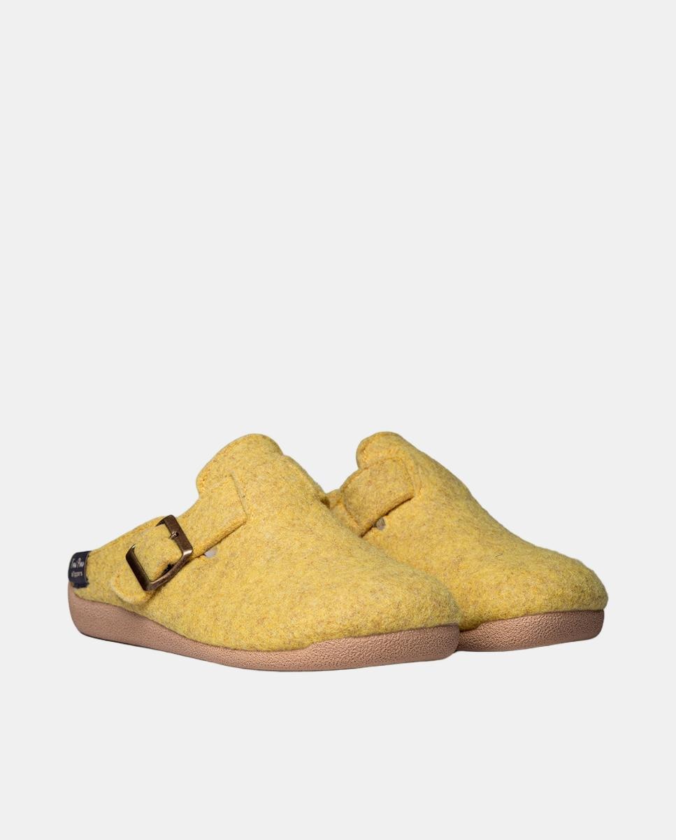 Slippers Tipo Mules com Fivela Amarelo-limão-2