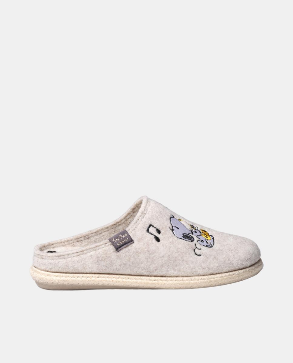 Imagem 0 de Slippers Tipo Mules Snoopy em Feltro