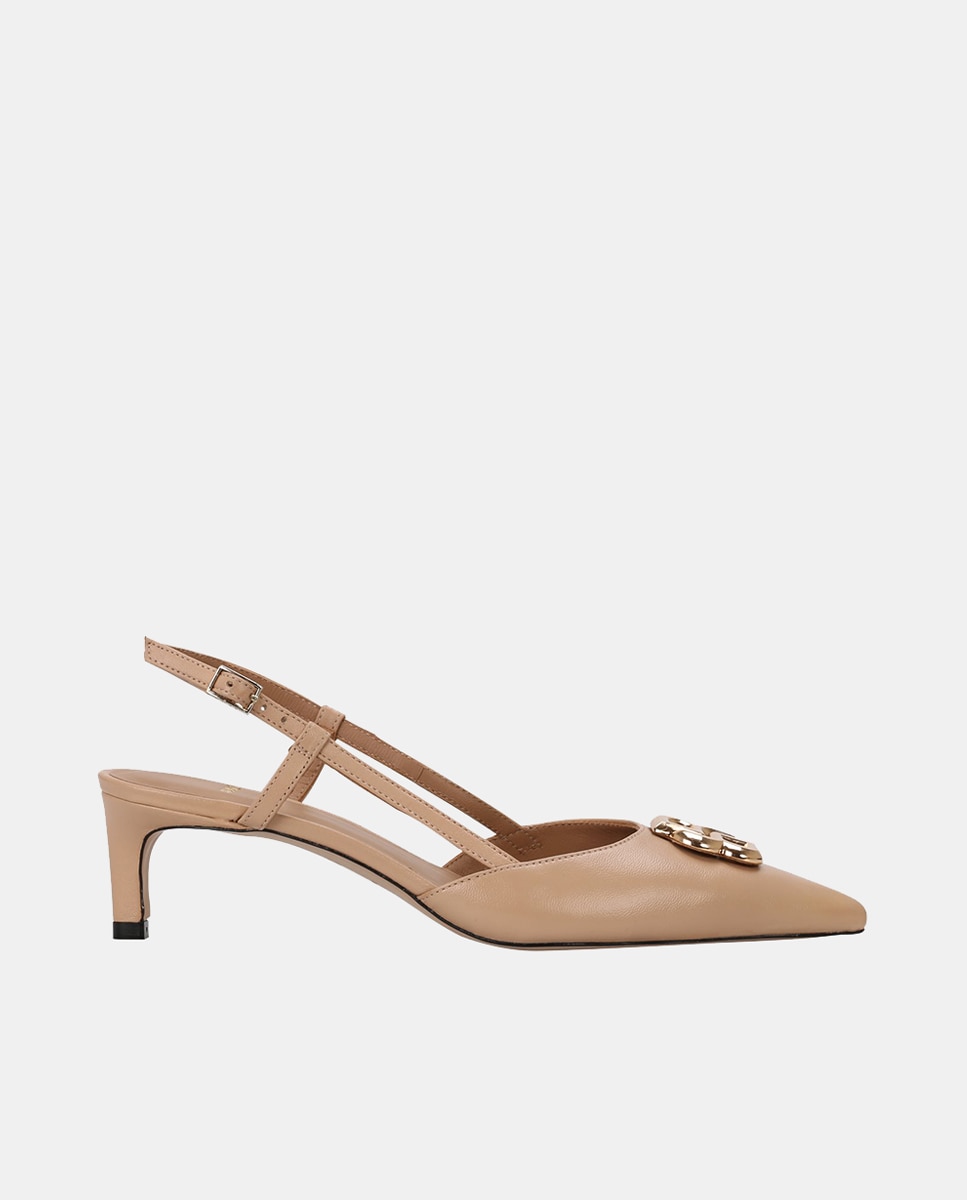 Imagem 0 de Sapatos de Salto Tipo Mules em Pele