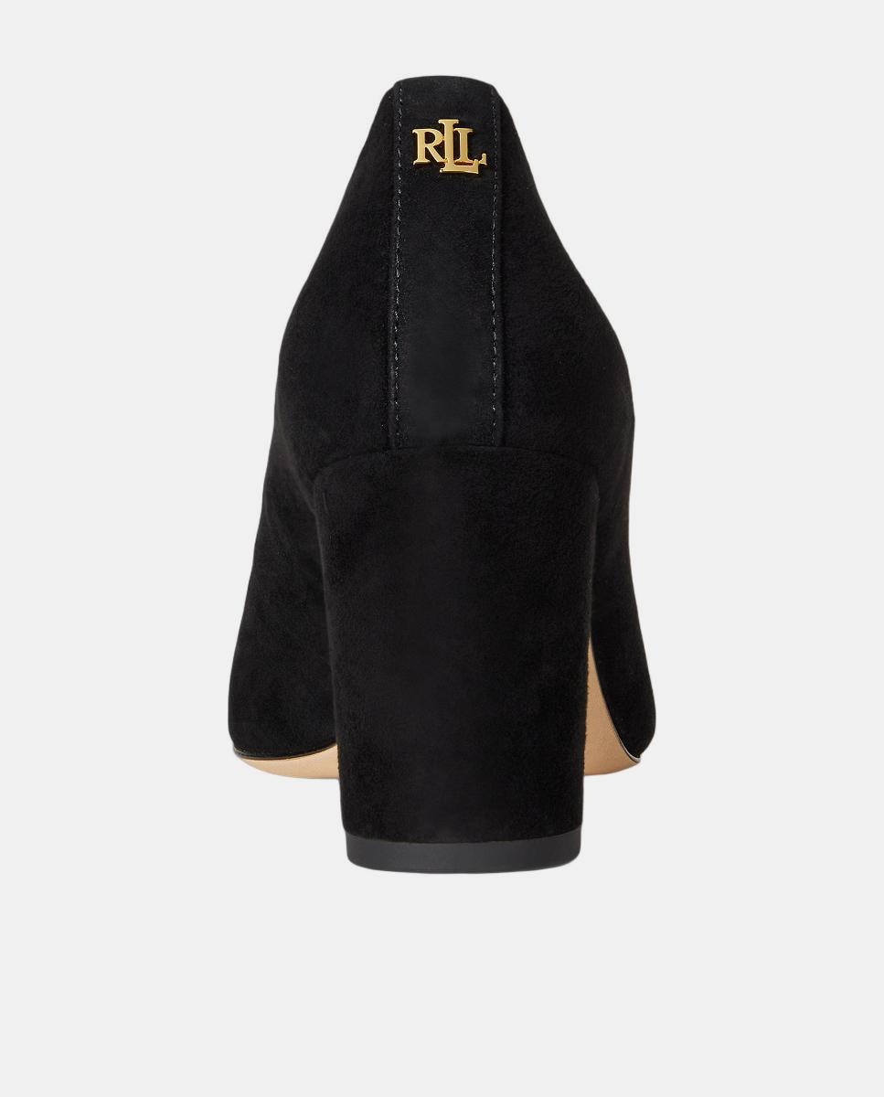 Sapatos de Salto Lanette de Camurça Preto-3