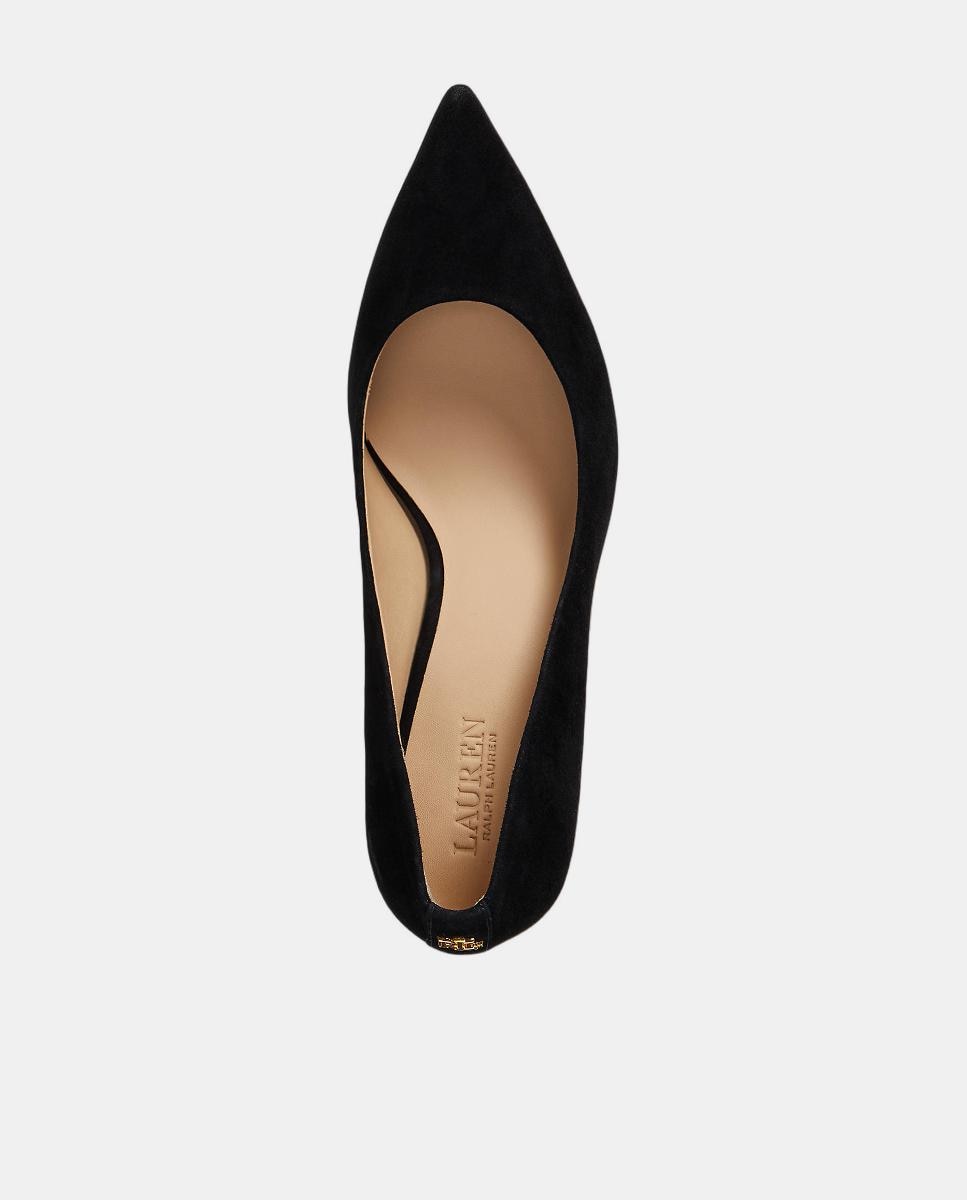 Sapatos de Salto Lanette de Camurça Preto-4