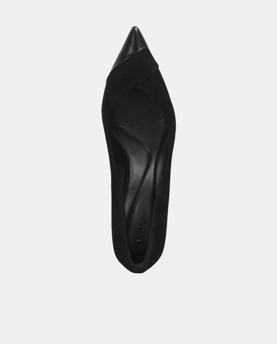 Sapatos de Salto de Camurça Preto-2