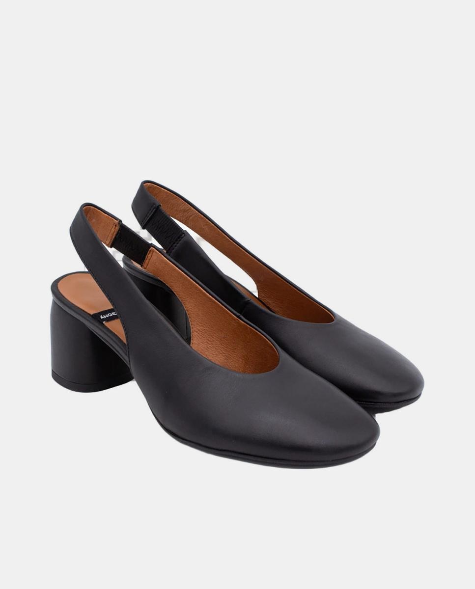 Sapatos Tipo Mules com Salto Preto-2