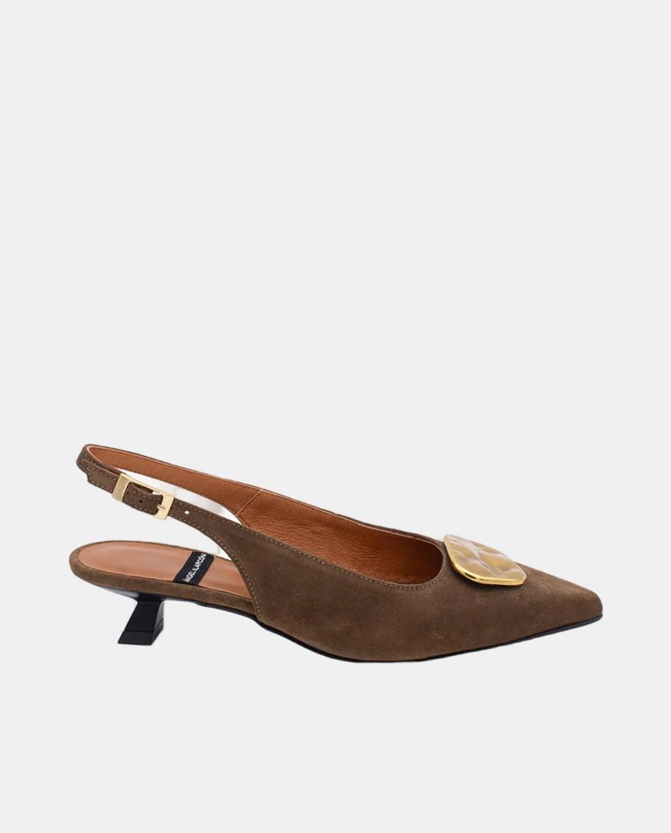 Imagem 0 de Sapatos Tipo Mules com Salto