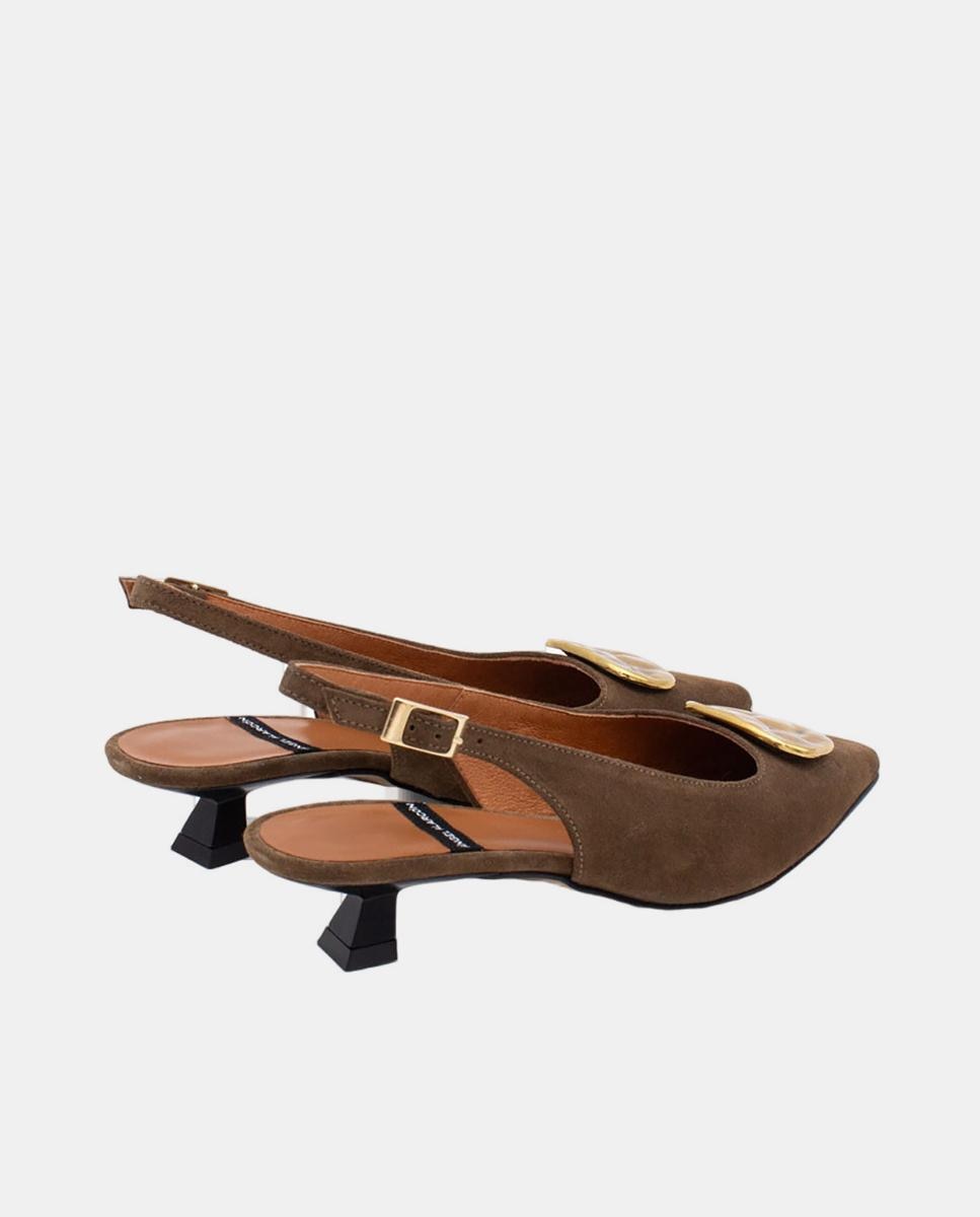 Sapatos Tipo Mules com Salto Castanho taupe-3