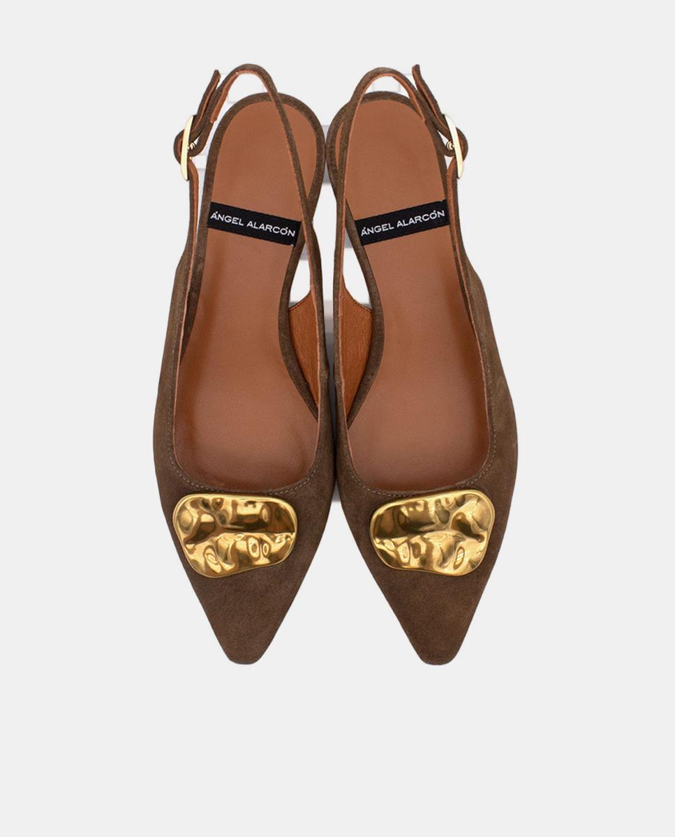 Sapatos Tipo Mules com Salto Castanho taupe-4