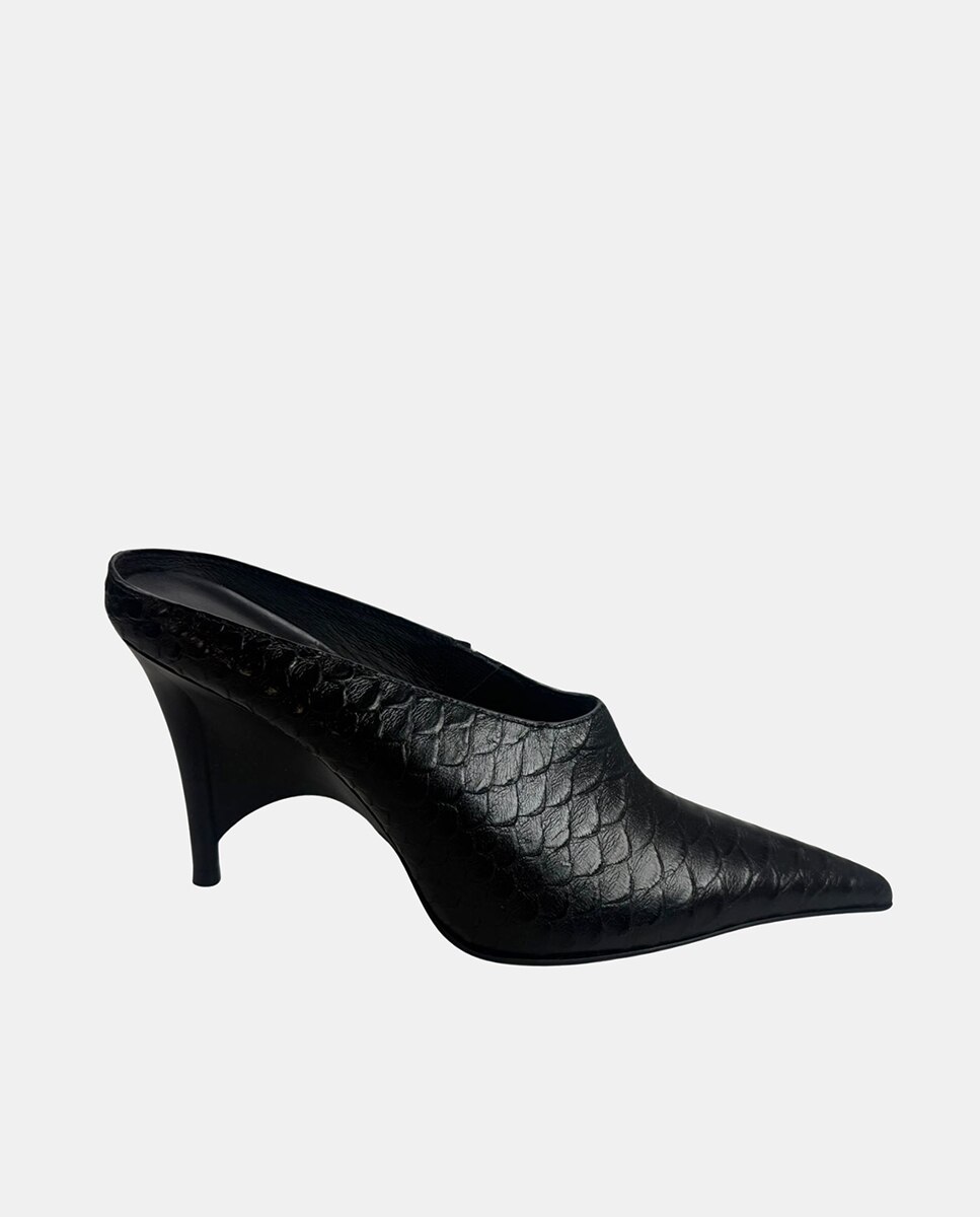 Sandalia estilo mule destalonada tacón - Jeffrey Campbell - Turquesa Negro-1