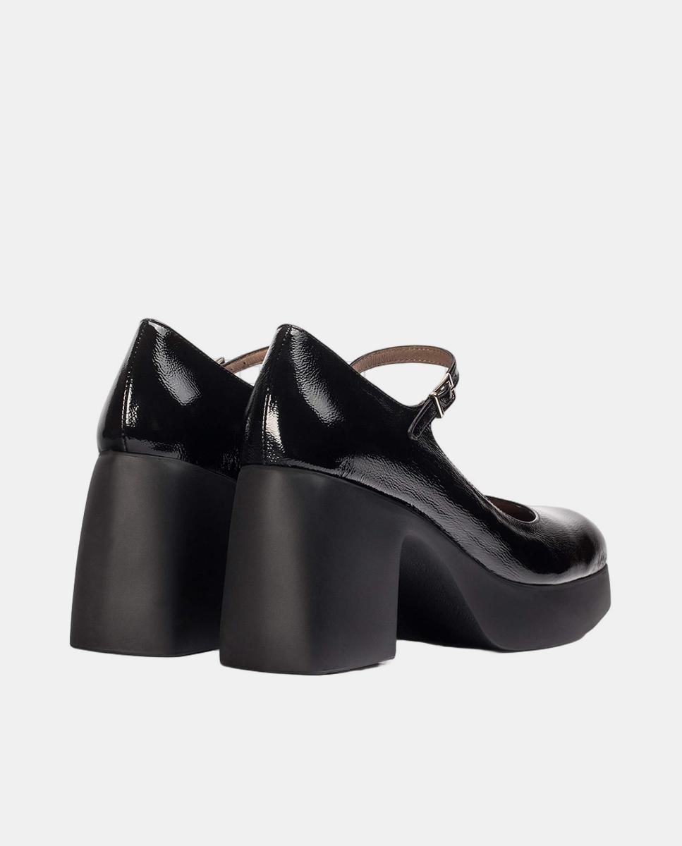 Sapatos de Presilha com Plataforma - Preto Preto-3