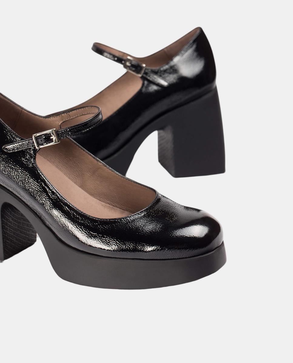 Sapatos de Presilha com Plataforma - Preto Preto-4
