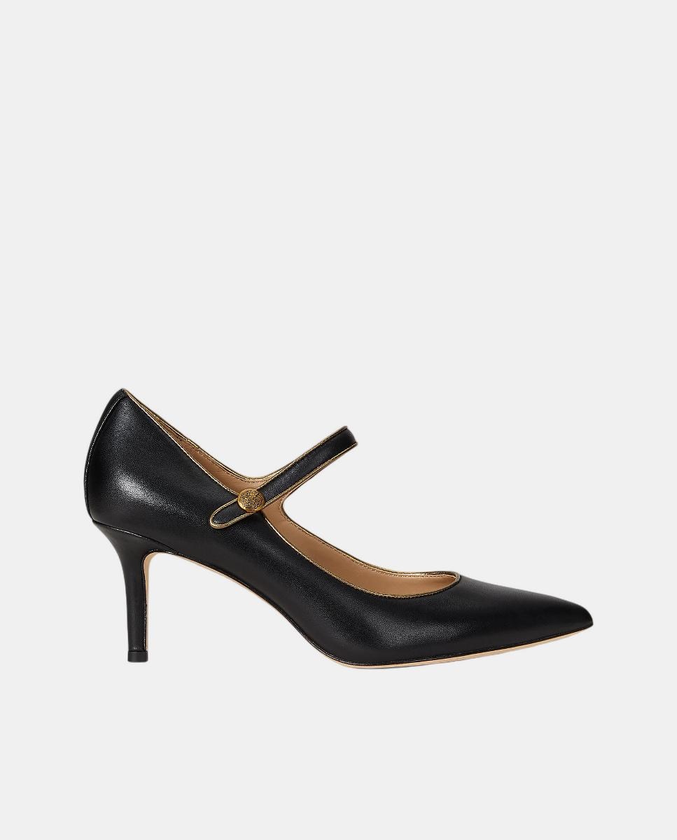 Sapatos Lanette em Pele. Preto-1