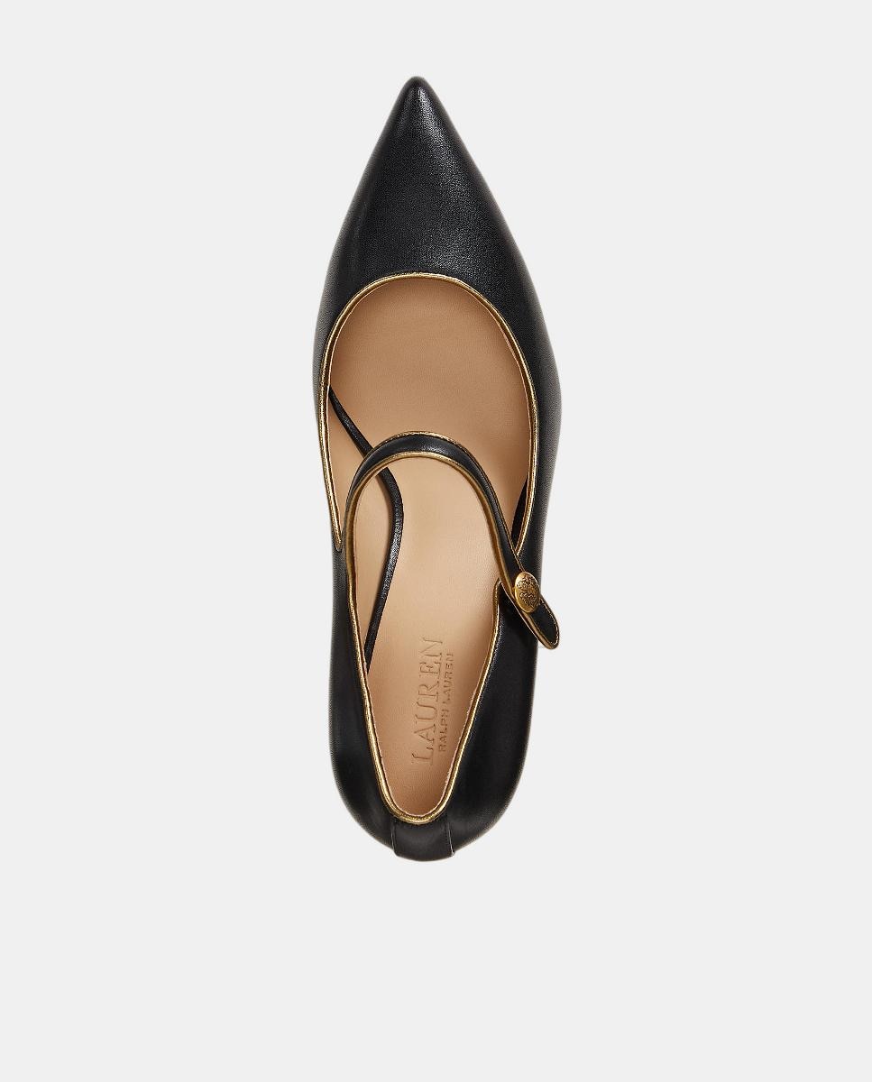 Sapatos Lanette em Pele. Preto-4
