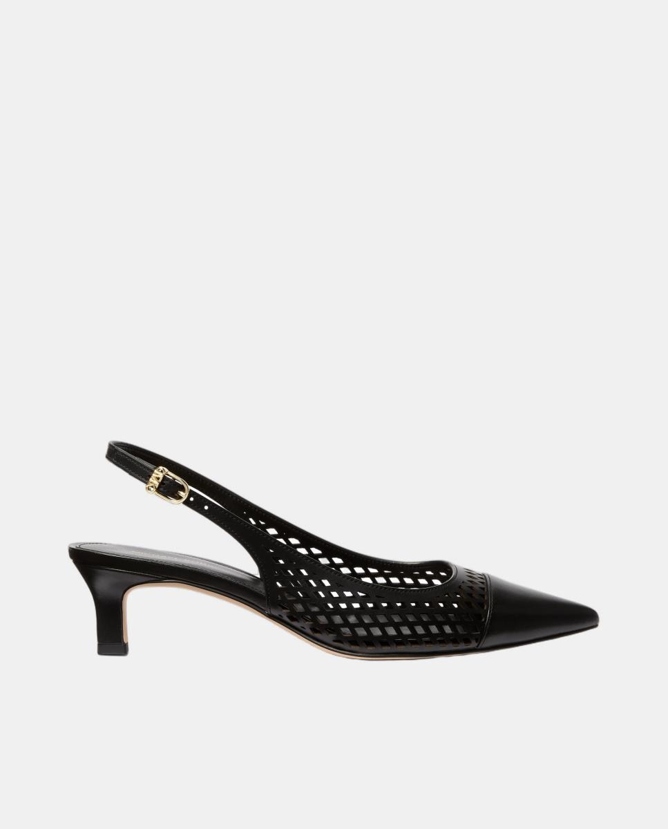Imagem 0 de Sapatos Sling Back Amara em Pele Rendilhados