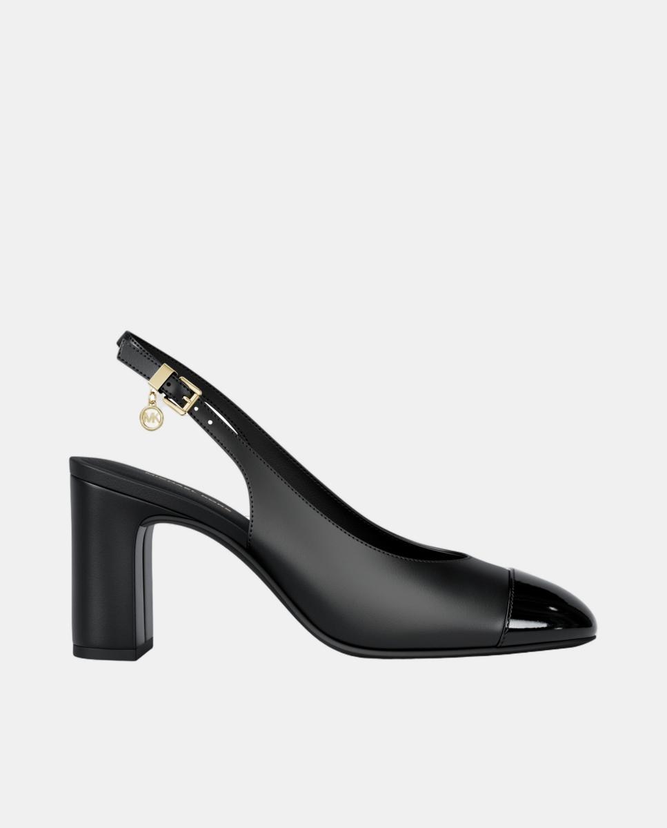 Imagem 0 de Sapatos Piper Sling Back em Pele com Salto de Bloco e Detalhe de Laço MK