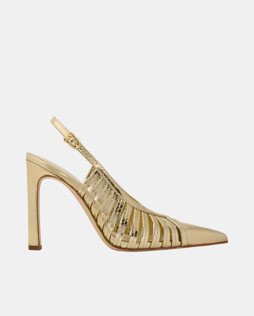 Imagem 0 de Sapatos de Salto em Pele Sling Back com Tiras