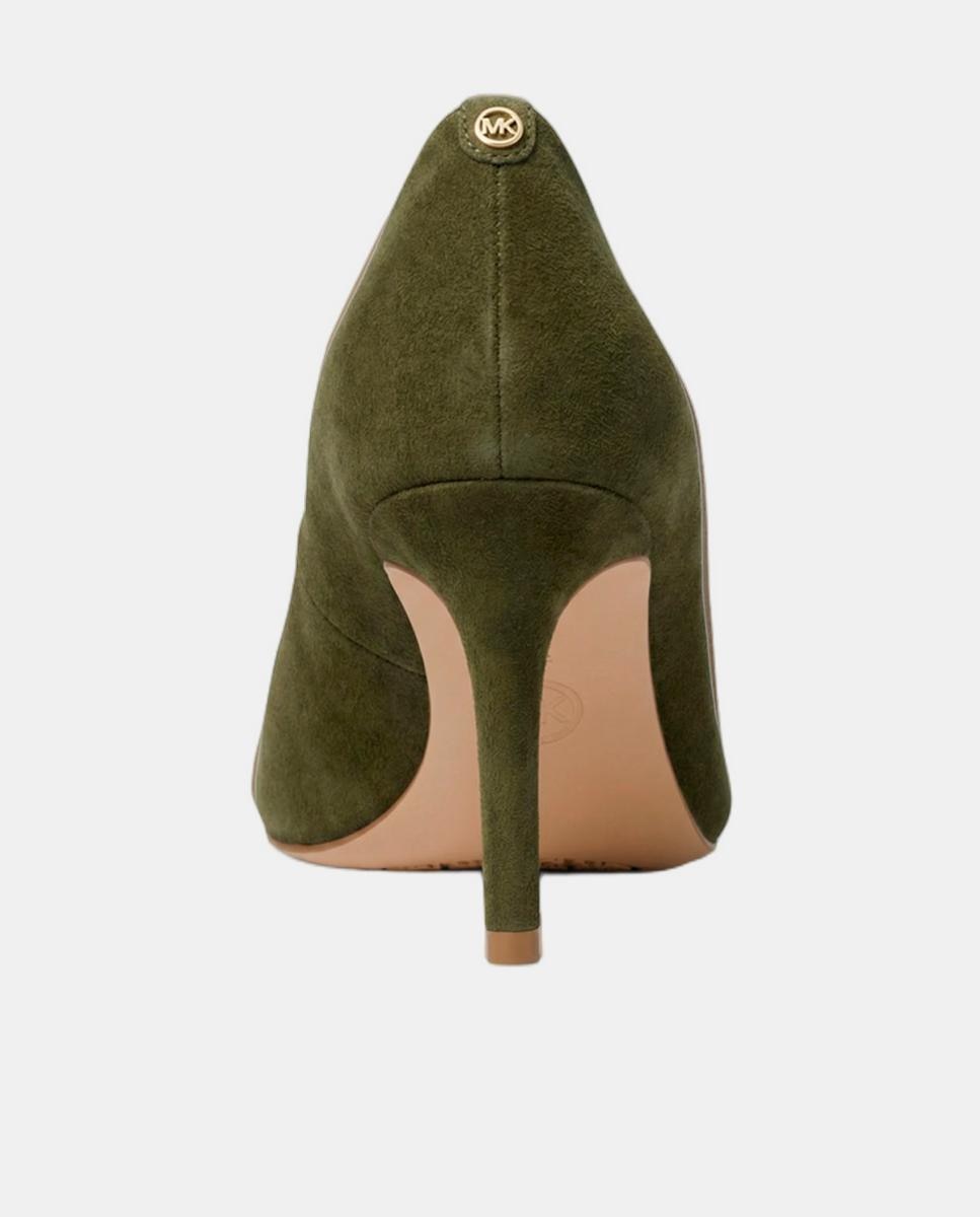 Sapatos de Salto Alina de Camurça com Salto de Agulha Verde Azeitona-4