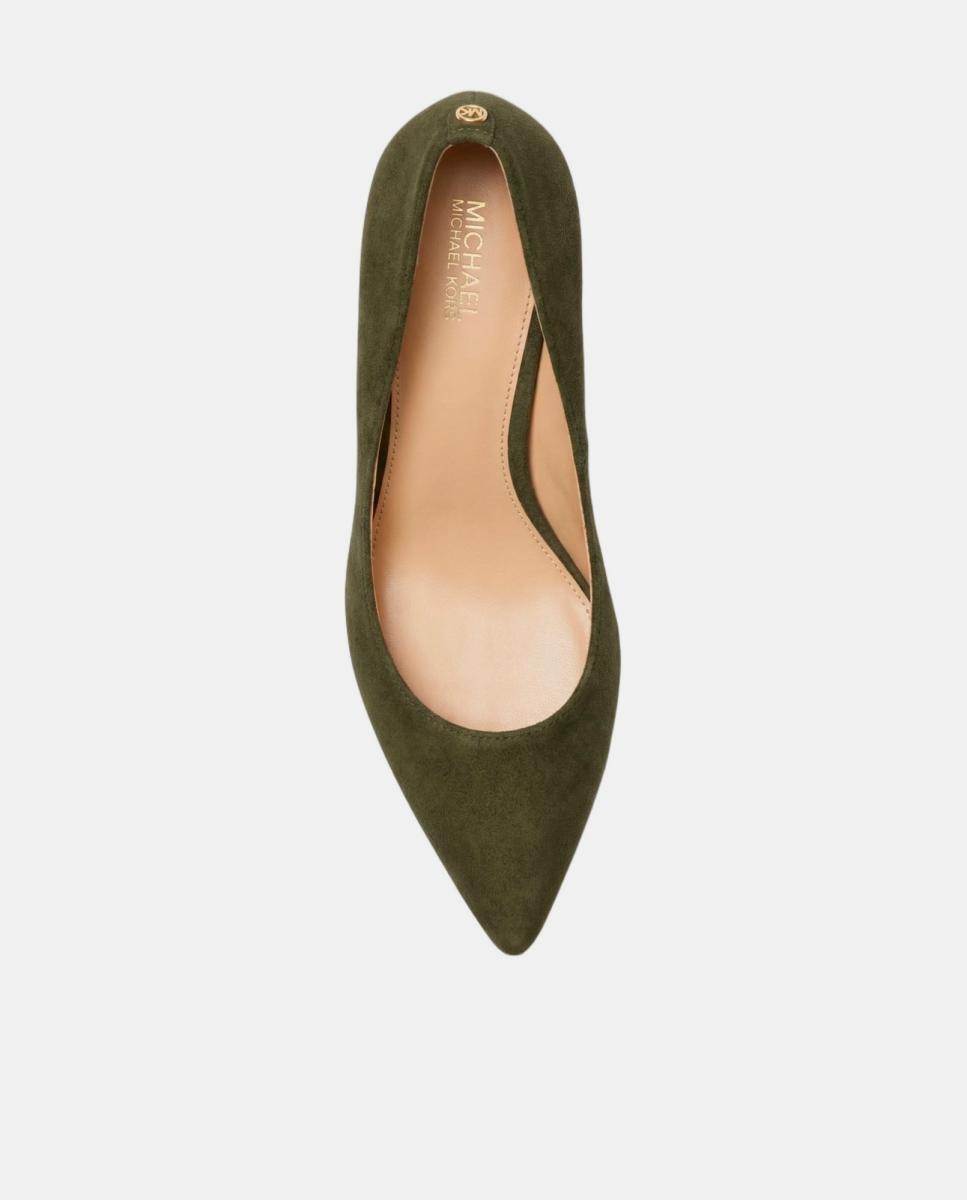 Sapatos de Salto Alina de Camurça com Salto de Agulha Verde Azeitona-5