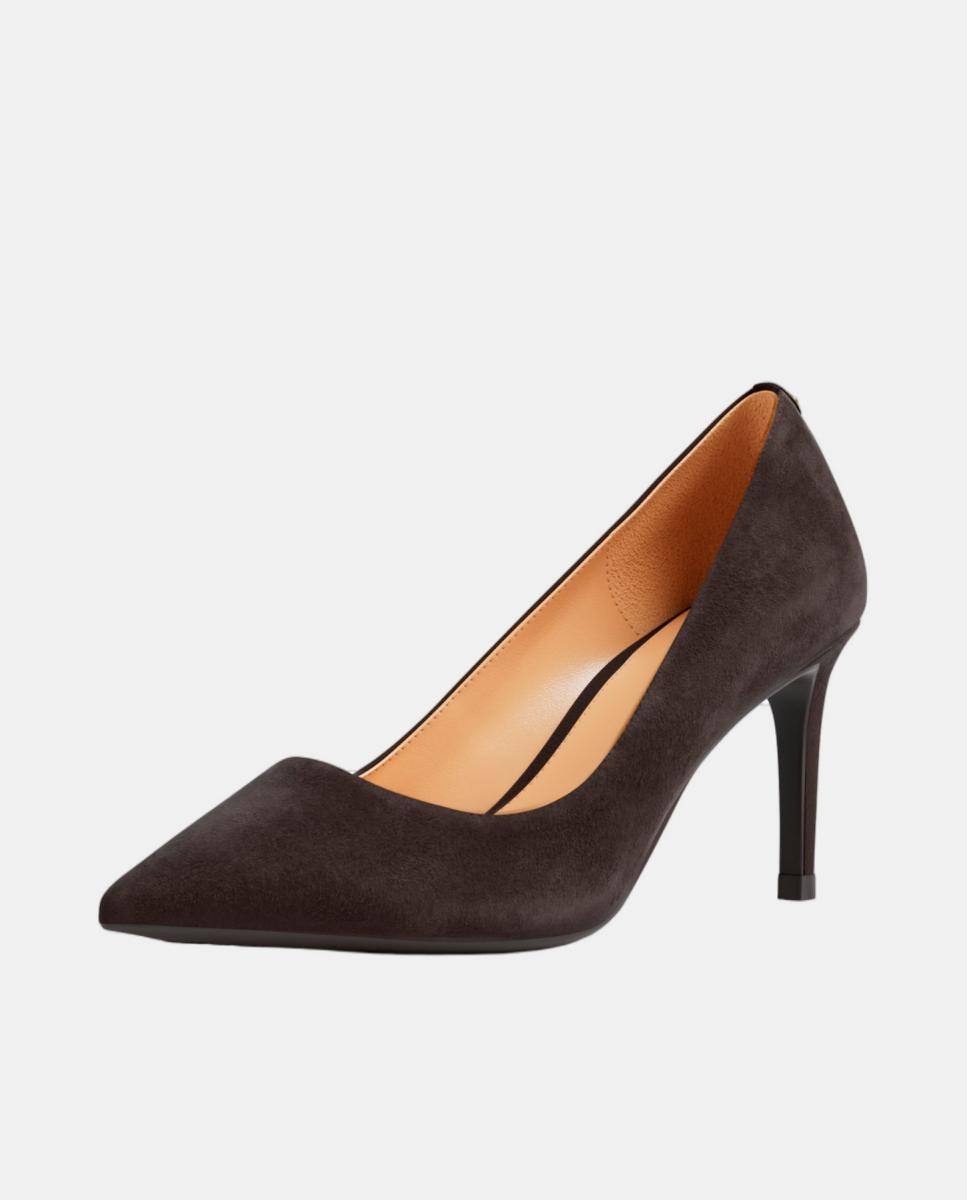 Sapatos de Salto Alina de Camurça com Salto de Agulha Castanho-chocolate-2