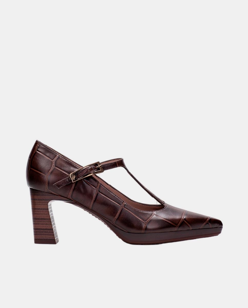 Imagem 0 de Sapatos T-bar em Pele Gravada Big Croco